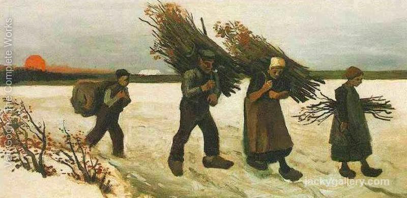Wood Gatherers In The Snow, Van Gogh painting